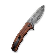 Civivi Mini Praxis Flipper Knife Wood Handle Damascus Çakı