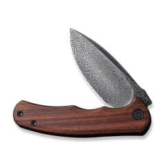 Civivi Mini Praxis Flipper Knife Wood Handle Damascus Çakı