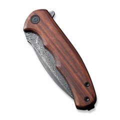 Civivi Mini Praxis Flipper Knife Wood Handle Damascus Çakı