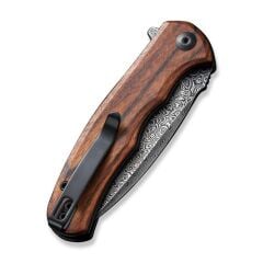 Civivi Mini Praxis Flipper Knife Wood Handle Damascus Çakı