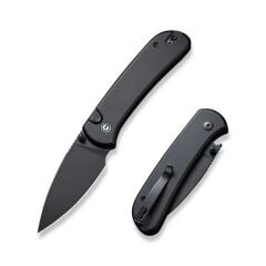 Civivi Qubit Button Lock & Thumb Stud Knife Black Aluminum Handle Çakı