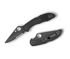 Spyderco Delica 4 Black Lightweight Black Blade Combinationege Çakı
