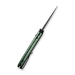 Civivi Qubit Button Lock & Thumb Stud Knife Damascus Green Aluminum Handle Çakı