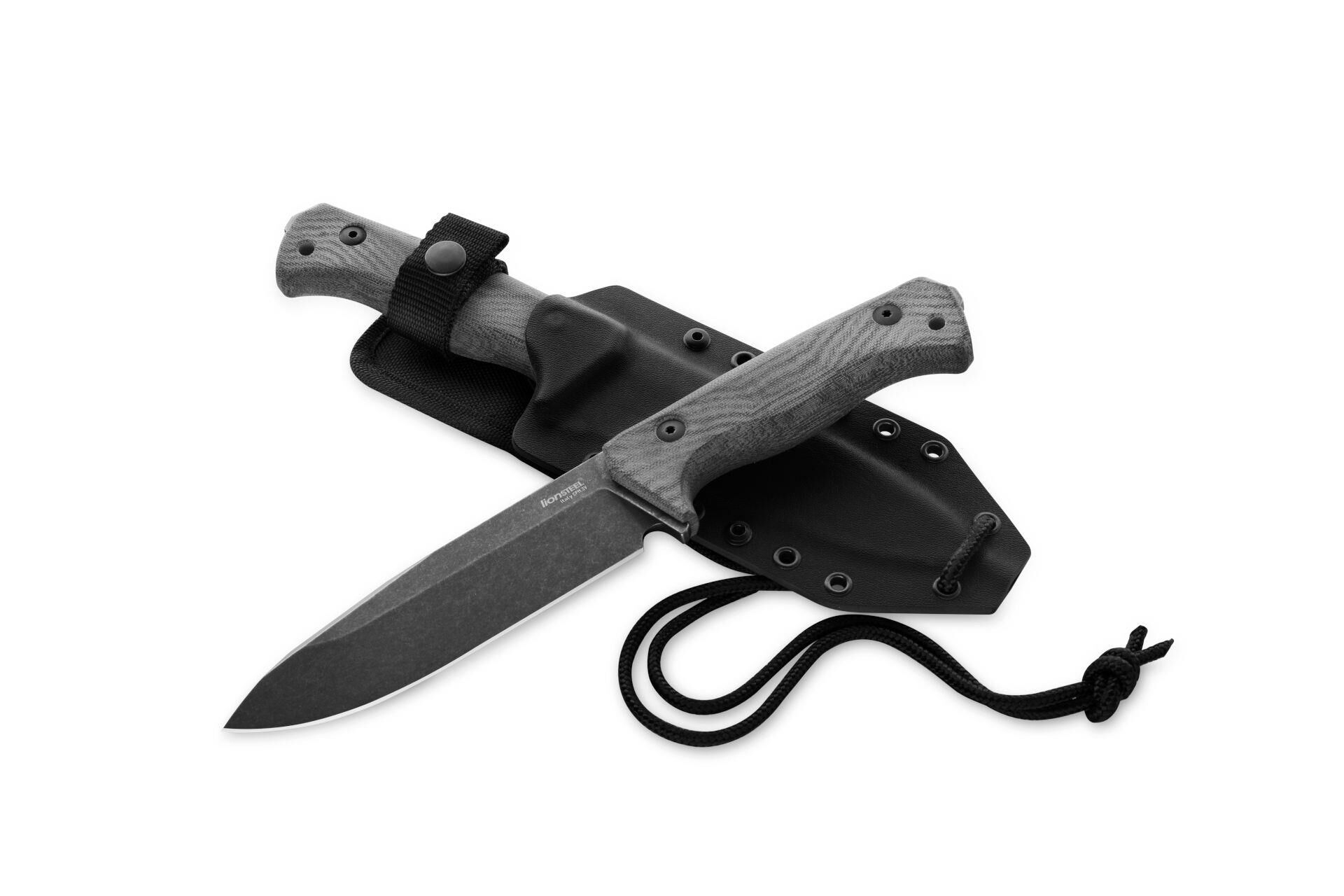 Lionsteel T6 CPM 3V Old Black Blade Black Canvas Bıçak