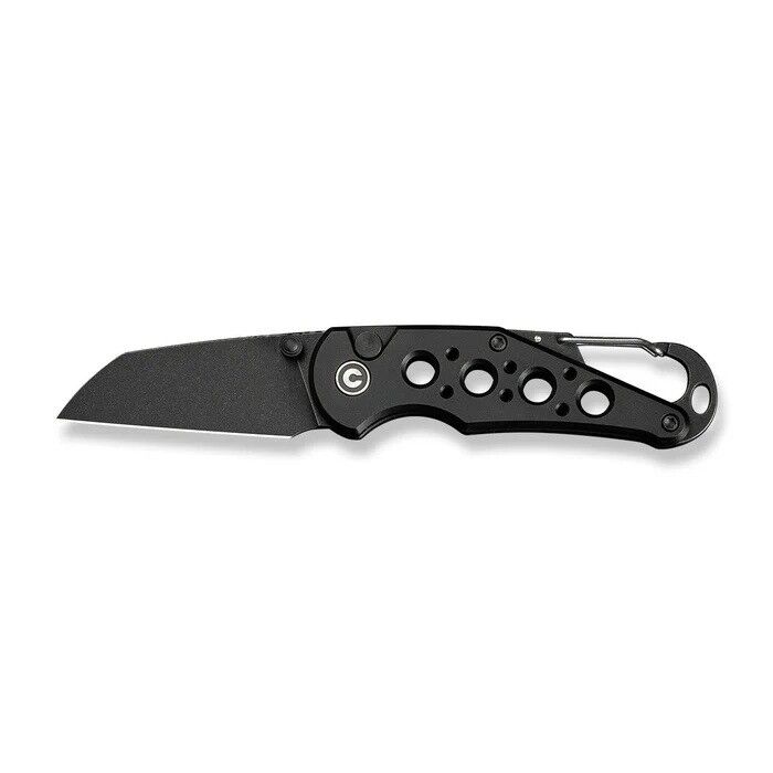 Civivi Pragma Thumb Stud & Button Lock Knife Black Aluminum Handle With S/S Carabiner & Bottle Opener Nitro-V Çakı