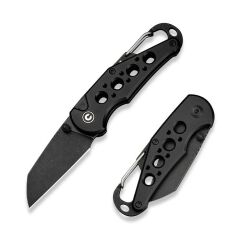 Civivi Pragma Thumb Stud & Button Lock Knife Black Aluminum Handle With S/S Carabiner & Bottle Opener Nitro-V Çakı
