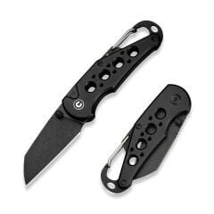Civivi Pragma Thumb Stud & Button Lock Knife Black Aluminum Handle With S/S Carabiner & Bottle Opener Nitro-V Çakı