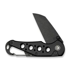 Civivi Pragma Thumb Stud & Button Lock Knife Black Aluminum Handle With S/S Carabiner & Bottle Opener Nitro-V Çakı