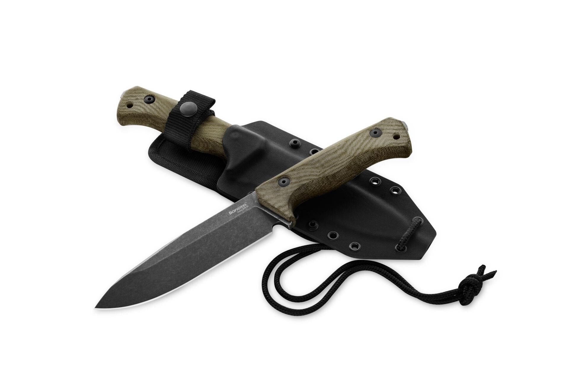 Lionsteel T6 CPM 3V Old Black Blade Green Canvas Bıçak