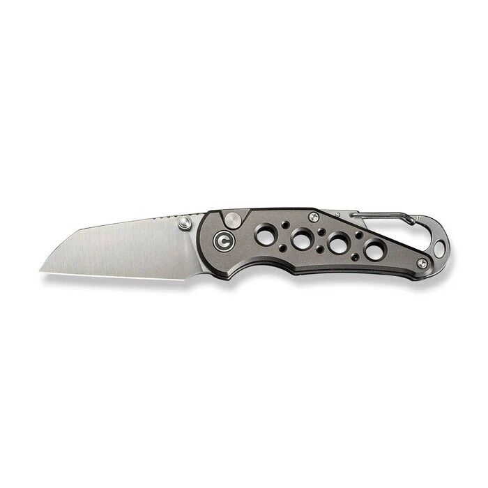 Civivi Pragma Thumb Stud & Button Lock Knife Gray Aluminum Handle With S/S Carabiner & Bottle Opener Nitro-V Çakı