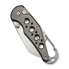 Civivi Pragma Thumb Stud & Button Lock Knife Gray Aluminum Handle With S/S Carabiner & Bottle Opener Nitro-V Çakı