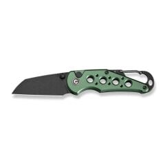 Civivi Pragma Thumb Stud & Button Lock Knife Green Aluminum Handle With S/S Carabiner & Bottle Opener Nitro-V Çakı