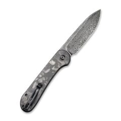 Civivi Button Lock Elementum Pocket Knife Damascus Carbon Fiber Handle Çakı