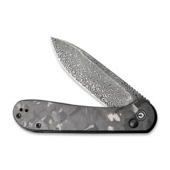 Civivi Button Lock Elementum Pocket Knife Damascus Carbon Fiber Handle Çakı