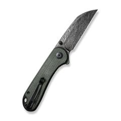 Civivi Elementum Flipper & Thumb Stud Knife Green Micarta Handle Damascus Çakı