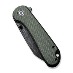 Civivi Elementum Flipper & Thumb Stud Knife Green Micarta Handle Damascus Çakı