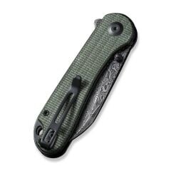 Civivi Elementum Flipper & Thumb Stud Knife Green Micarta Handle Damascus Çakı