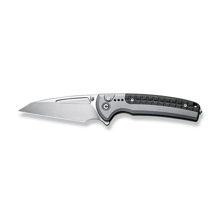 Civivi Sentinel Strike Flipper & Thumb Stud & Button Lock Knife Gray Aluminum & FRN Handle Çakı