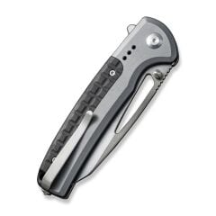 Civivi Sentinel Strike Flipper & Thumb Stud & Button Lock Knife Gray Aluminum & FRN Handle Çakı