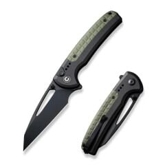 Civivi Sentinel Strike Flipper & Thumb Stud & Button Lock Knife Black Aluminum & FRN Handle Çakı