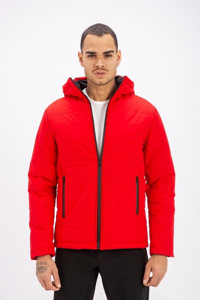 Exuma Kapşonlu Kış Montu XL - Kırmızı