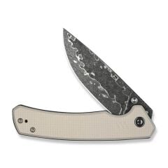 Civivi Merit Flipper & Thumb Stud Knife Ivory G10 Handle Damascus Çakı