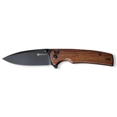 Sencut Sachse Flipper & Button Lock & Thumb Stud Knife Wood Handle Çakı