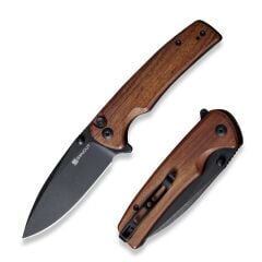 Sencut Sachse Flipper & Button Lock & Thumb Stud Knife Wood Handle Çakı