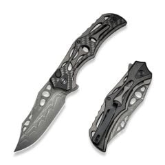 Civivi Biophase Flipper & Button Lock Knife Aluminum & G10 Handle Damascus Çakı