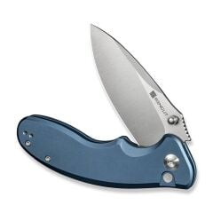 Sencut Cybrix Thumb Stud & Flipper & Button Lock Knife Blue Aluminum Handle Çakı