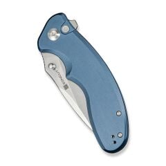 Sencut Cybrix Thumb Stud & Flipper & Button Lock Knife Blue Aluminum Handle Çakı