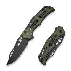 Civivi Biophase Flipper & Button Lock Knife Aluminum & OD Green G10 Handle Çakı