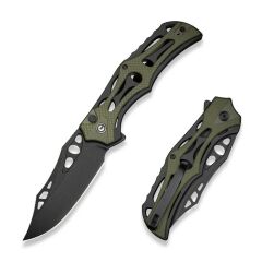 Civivi Biophase Flipper & Button Lock Knife Aluminum & OD Green G10 Handle Çakı