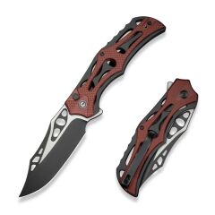 Civivi Biophase Flipper & Button Lock Knife Aluminum & Burgundy G10 Handle Çakı