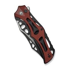 Civivi Biophase Flipper & Button Lock Knife Aluminum & Burgundy G10 Handle Çakı