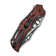 Civivi Biophase Flipper & Button Lock Knife Aluminum & Burgundy G10 Handle Çakı