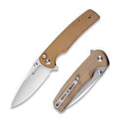 Sencut Sachse Flipper & Button Lock & Thumb Stud Knife Micarta Handle Çakı