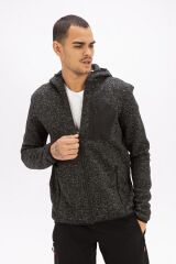 Exuma Kırçıllı Kapşonlu Tam Fermuarlı Polar