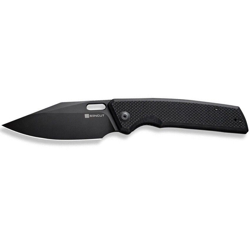 Sencut GlideStrike Thumb Hole Knife G10 All Black Handle Çakı