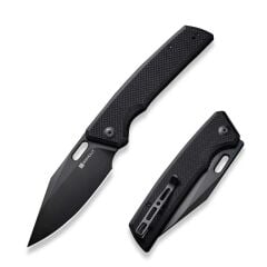 Sencut GlideStrike Thumb Hole Knife G10 All Black Handle Çakı