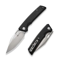 Sencut GlideStrike Thumb Hole Knife Black Micarta Handle Çakı
