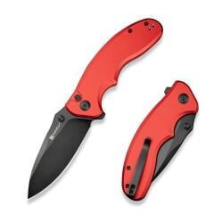 Sencut Cybrix Thumb Stud & Flipper & Button Lock Knife Red Aluminum Handle Çakı