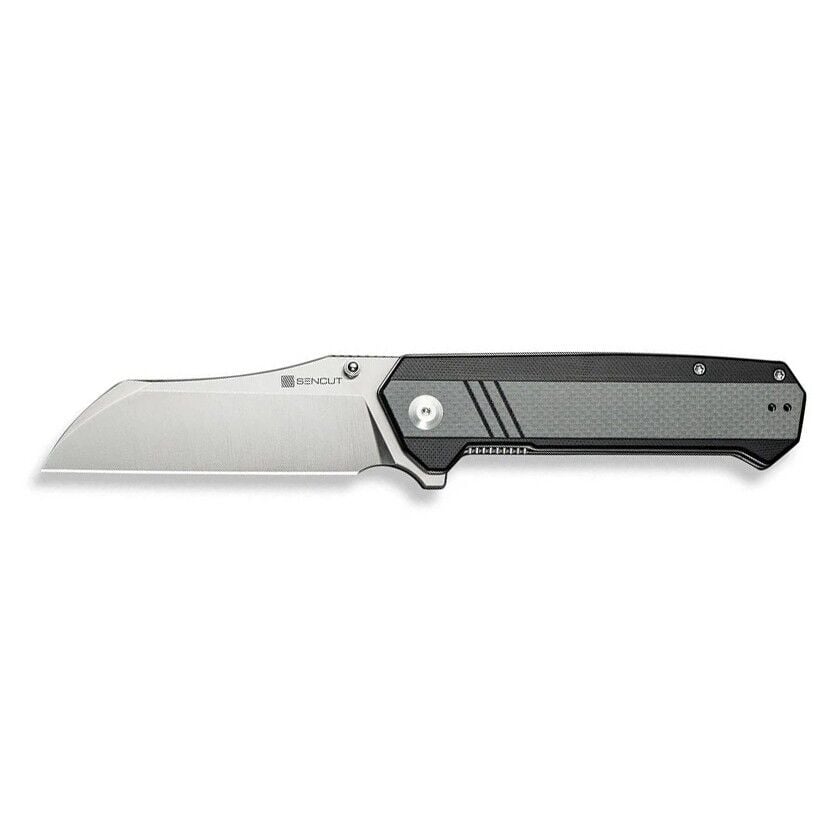 Sencut Draxor Flipper & Thumb Stud Knife G10 Gray & Black Handle Çakı