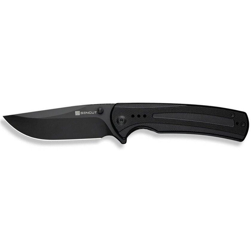 Sencut Regnator Flipper & Thumb Stud Knife All Black G10 Handle Çakı