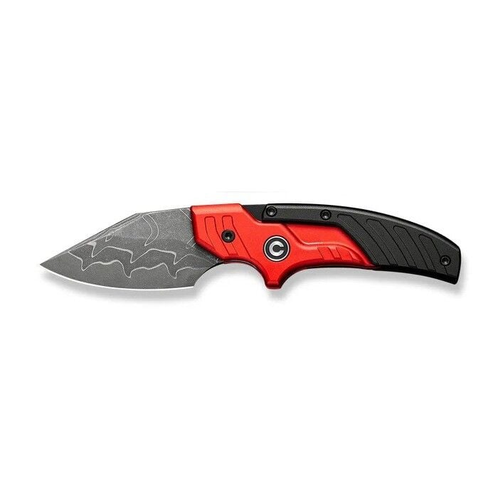 Civivi Typhoeus Adjustable Fixed Blade Knife Red,Black Aluminum Handle Damascus Bıçak