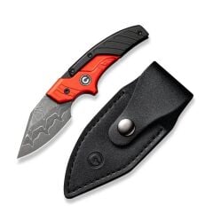 Civivi Typhoeus Adjustable Fixed Blade Knife Red,Black Aluminum Handle Damascus Bıçak