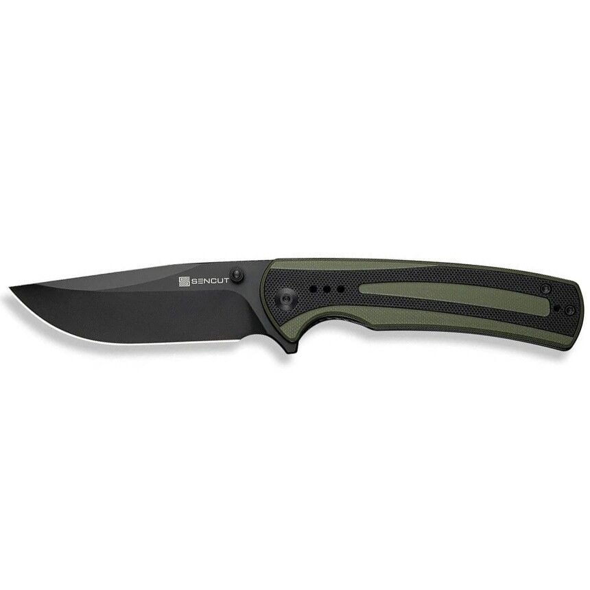 Sencut Regnator Flipper & Thumb Stud Knife Green& Black G10 Handle Çakı