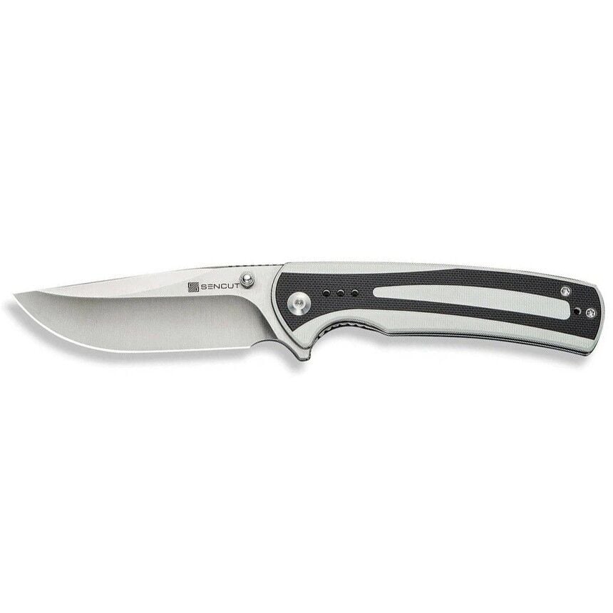 Sencut Regnator Flipper & Thumb Stud Knife White & Black G10 Handle Çakı