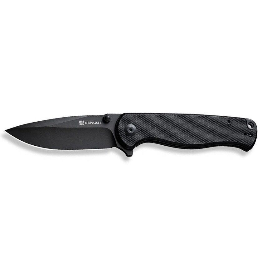 Sencut Errant Flipper & Thumb Stud Knife All Black G10 Handle Çakı