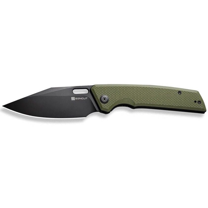 Sencut GlideStrike Thumb Hole Knife OD Green G10 Handle Çakı